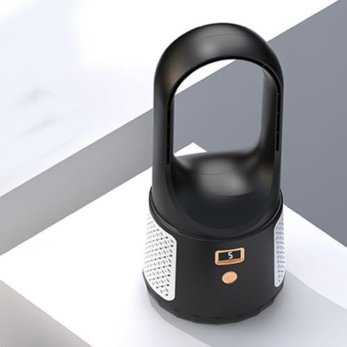 Sxhlseller USB Tischventilator, Tragbarer Blattloser Ventilator, Leiser Kleiner Persönlicher Kühlventilator mit 6 Geschwindigkeitseinstellungen, LED Leistungsanzeige, Turmventilator, (Black)