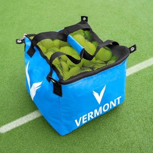 FORZA Vermont Tennis Ball Basket Bag | Durable & Portable Mesh Top Storage for Coaches and Clubs Store Up to 150 Tennis Balls! (Blue)