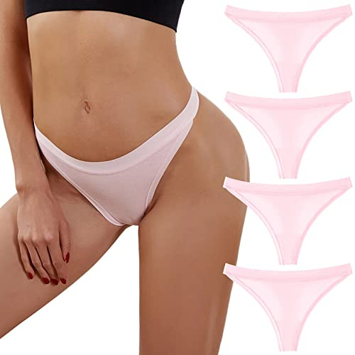 String Tangas für Frauen Baumwoll Tanga Unterwäsche Low Rise Nahtlos Slips Sexy Höschen Geschenk für Frauen 5er-Pack
