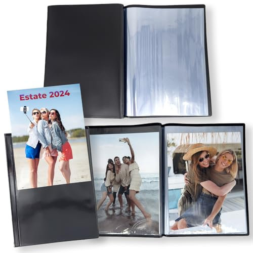 Fotoalbum 13 x 19, 13 x 18 cm, weicher und flexibler Einband, perfekt zum Aufbewahren von Fotos, Postkarten und Erinnerungen, 3 Halterungen für 40 Fotos, insgesamt 120 Fotos