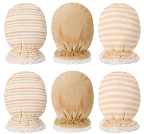 taonganui 3 Paare Baby Fäustling Handschuhe Baumwollhandschuhe Weich Baumwoll Baby Fäustlinge Warme Baumwoll Handschuhe 6-24 Monate Winter Warme Handschuhe Neugeboren Säuglinge Handschuhe