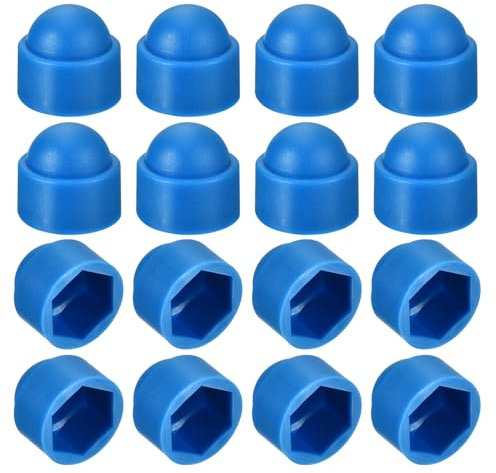 QUARKZMAN 50 Stück Sechskantmutterabdeckung, M12 Blaue Kunststoff-Dommutternschutzkappe Mutternabdeckung Schraubenkappen Abdeckkappen für Schrauben, Bolzen