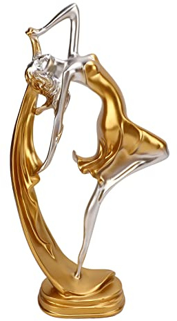 Kuuleyn Tänzer-Figur, Tanzbewegungen, Figur, tanzendes Mädchen, Statue für Wohnzimmer, Schlafzimmer, Weinschrank, Schreibtisch, TV-Schrank
