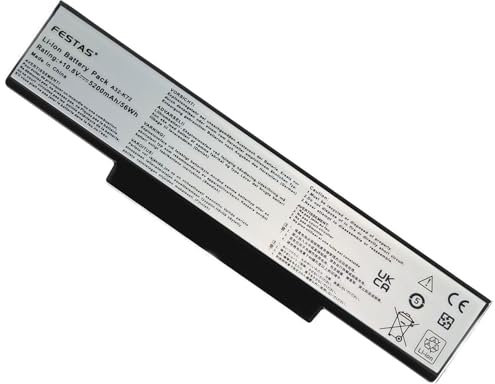 5200mAh A32-K72 A32-N71 Batterie Compatible avec ASUS K72 K72F K72J K72JR K72JT K72JK K72D K72DR K72DY K73S K73SV K73SD K73E K73SV A72 A73S N71 N71J N71JV N73S N73SV X73S X73E X72J X77