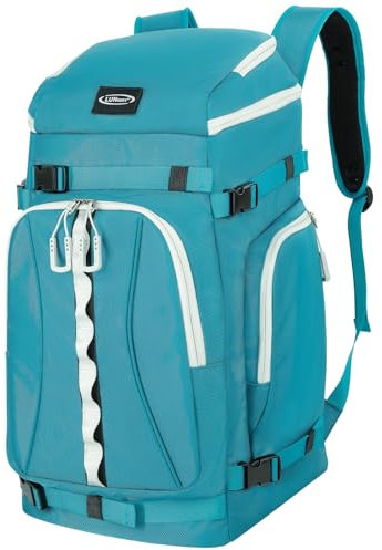 Lunidry Skischuhtasche mit Helmfach, 65L Skirucksack Skischuhrucksack mit Ski Helmtasche, Wasserdicht Skitasche Skisack für Skistiefel, Schlittschuhe, Skibrille, Snowboard, Skihandschuh