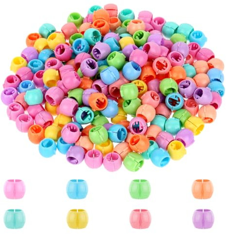 JJUNW Mini-Haarspangen aus Kunststoff, Regenbogenfarben, 200 Stück, niedliche Haardekorationen für Kinder, Mädchen, Frauen, Haar-Accessoires ()