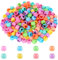JJUNW 200 Stück Mini Haarspangens für Kinder, Bunt Haarperlen, Bunt Kunststoff Haarperlen Mini Rund Haarclips Haarschmuck Kinder Perlen für Pferdeschwanz Zopf Haarschmuck Mädchen Kinder (Farbe 2)