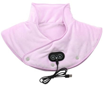 Coussin chauffant pour cou et épaules USB chauffant pour épaules et cou - Chauffage rapide avec 3 réglages de chaleur - Cadeau de surchauffe pour homme et femme - Pédale assise (violet, 4)