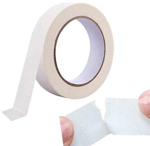 Nastro per artisti, bianco, 50 m x 20 mm, nastro di carta rimovibile per disegni, arte, pittura ad acquerello, telaio in tela per una facile copertura e pittura
