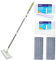 Magic Sponge Eraser Mop, 60 Adjustable Mop Handle with Flexible 13 Flat Head with Microfiber Pad and Magic Sponge Eraser Pads