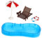 Gatuida 1 Ensemble modèle de Piscine Accessoire de Piscine Mini Maison kit Mini Piscine scène Meuble Terrarium Accessoires de Piscine Miniature Nager dans Une Maison de poupée Plastique