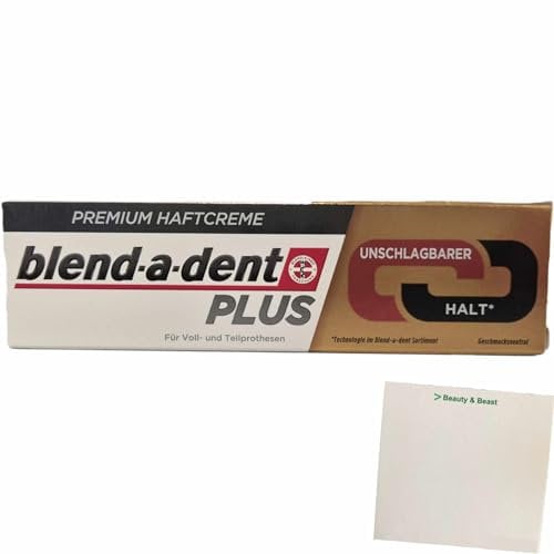 usy Bundle für Blend-a-dent Premium-Haftcreme für dritte Zähne Duo Kraft Unschlagbarer Halt (40g Packung) + usy Block