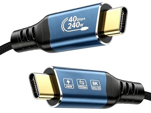 Solisara USB 4 for Thunderbolt 4 Cable 1M, USB C to USB C Cable 8K@60Hz | PD3.1 240W 5A Fast Charging 40Gbps Data Transfer USB C Monitor Video Cable for Thunderbolt 4/3 Tablets Laptops Type-C Devices