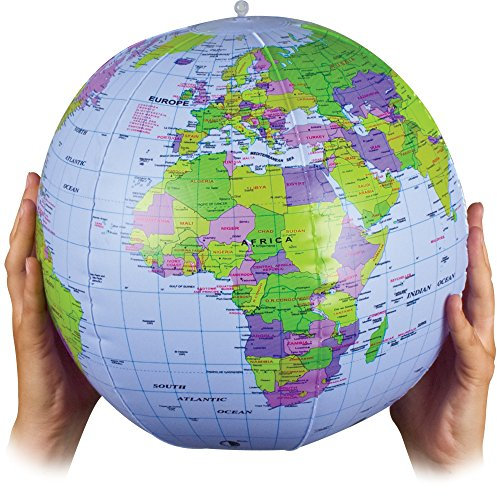 Tobar - 07734 - Globe terrestre gonflable, 28 cm, Bleu