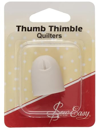 Sew Easy Quilters Daumen-Fingerhut – Polyäthylen-Kunststoff, extra starker Fingerschutz zum Quilten, Nähen, Handarbeiten – Weiß