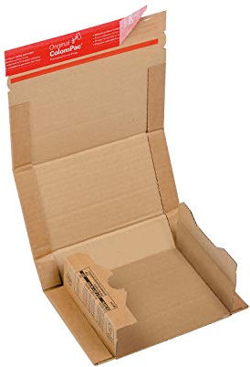 ColomPac Universal-Versandtaschen für CDs, mit Kantenschutz und Selbstklebeverschluss, Packhöhe 50 mm, braun, 20 Stück