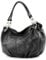 modamoda de IT40 Damen Leder/Nappaleder Schultertasche Hobo Bag handmade in Italy, Farbe:Schwarz