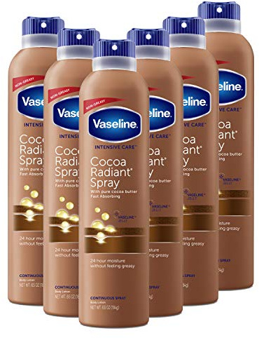 Vaseline Intensive Care Spray Moisturizer, Cocoa Radiant, 6.5 Oz (Pack Of 6)