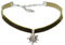 Alpenflüstern Trachten-Samt-Kropfband Strass-Edelweiß klein - Trachtenkette enganliegend, Kropfkette elastisch, Damen-Trachtenschmuck, Samtkropfband schmal grün DHK099