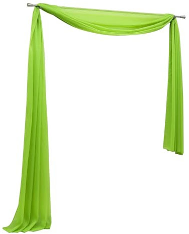 Yujiao Mao Uni Farbe Voile Freihandbogen Schals Querbehang Deko Gardinen Grün BxL 140X300cm