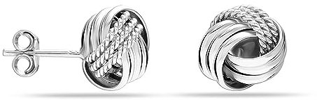 LeCalla Sterling Silber Schmuck Italienisches Design verdreht Draht Liebesknoten Ohrstecker für Frauen