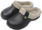 ChayChax Damen Clogs Gefüttert Herren Winter Hausschuhe Wasserdicht Warme Pantoffeln Plüsch Pantoletten rutschfeste Outdoor Winterschuhe, Schwarz 1, 40/41 EU
