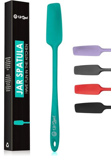 Spatola in silicone | Raschietto in gomma antiaderente resistente al calore 600F | Perfetto per barattoli, frullati, frullatori | Utensili monopezzo | Pentole da cucina durevoli (UpGood Spatole