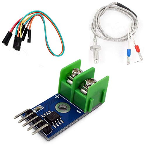 Hailege MAX6675 Temperatursensormodul DC 5V + K Typ Thermoelement-Temperatursensor M6 Schrauben-Temperatursensor-Kit