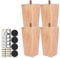 Keyohome 4PCS Height Sofa Legs Wooden Furniture Legs Replacement Armchair Cabinet Feet Wood Cabinets Legs Straight Wood Color for Couch Ottoman Dresser (10cm) …