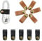 12Pcs Reusable Leather Cable Straps Cable Earphone Cord Management Ties for Computer TV Electronics Brown and Black
