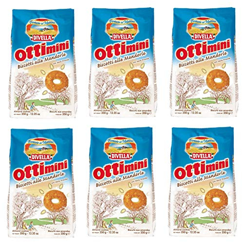 6x Divella Ottimini Biscotti alle Mandorle Shortbread Kekse mit gehackten Mandeln 350g biscuits cookies italienische Kekse