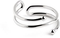 SINGULARU - Double Dot Ring. Sterlingsilber mit Rhodium-Beschichtung. Schmuck für Damen.