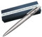 PARKER JOTTER CORE Edelstahl C.C. Kugelschreiber mit Wunschgravur Mittlere Spitze Blaue Tinte Geschenkbox mit Gravur Geschenk für Geburtstag Jubiläum Abschluss Prüfung PS114Box2