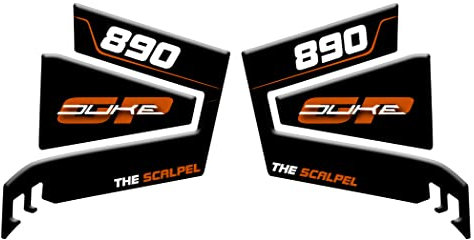 Protectores laterales resinados adhesivo efecto 3D, compatible con KTM Duke 890 GP The Calpel (naranja v2)