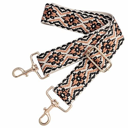 Handtaschengurt, 2 breiter Schultergurt verstellbarer Ersatz, Multi-Muster Crossbody Canvas Tasche Handtasche Gürtel für Unisex Handtasche, Crossbody Taschen, Umhängetaschen (Diamond Brown)