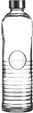 WESTCRAFT Oriental Bouteille d'eau en verre avec bouchon à vis, étanche à l'air, étanchéité en silicone, pour réfrigérateur, bouteille d'eau, bouteille en verre vintage (bande vintage)
