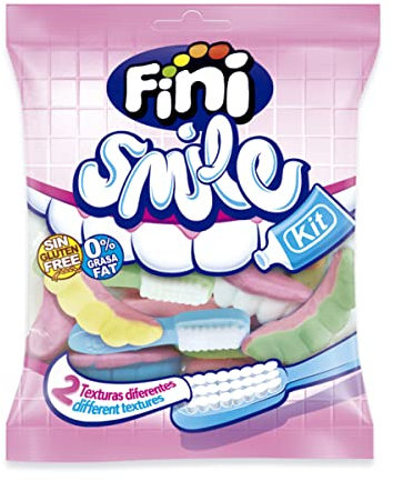 FINI | Golosinas smile kit | Surtido de Cepillos y Dentaduras | bolsa 90 gr | Chuche Ideal para Eventos, Cumpleaños, Halloween o Navidades