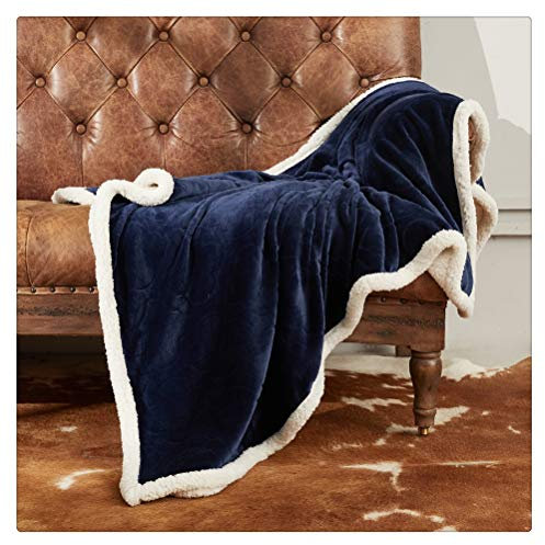 Plüsch-Tagesdecke, Fleece-Decke, Überwurf, 250 g/m², Schlafsofa, Woll-Tagesdecke, weiche, Dicke Decken, mechanische Wäsche (Blau, 228 x 228 cm)