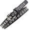 OYUEGE 1 x Gürtel mit Ösen, schwarz, Nieten, PU-Leder, Metallschnalle, schmale Taille, hohle Gürtel, Punk-Gürtel für Damen und Herren, Farbe: B, One size