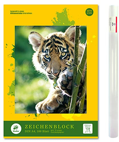 Lumart Künstlerset - Malblock DIN A4 und Malpapier Rolle 50 cm x 10 m | Zeichenblock 100 Blatt 120 g/m² und Malpapier Rolle 50 cm x 10 m mit 120 g/m² Papier