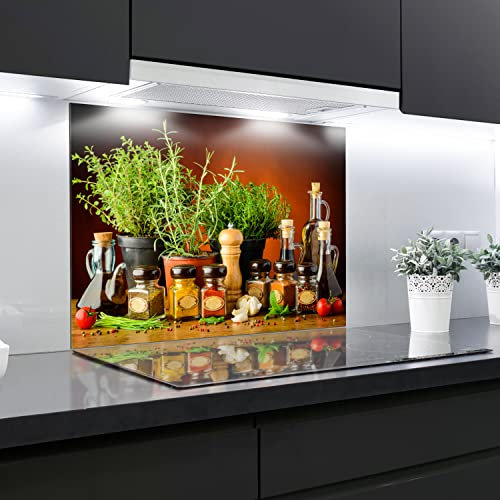 Kitchen Glass Splashback Heat Resistant Toughened Glass - SIMPLE AND FAST INSTALLATION 90x 65cm