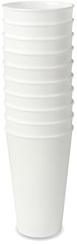 Schramm® Mehrweg Becher ca. 400ml matt weiß wählbar 10, 20, 30 oder 50 Stück Fassungsvermögen wiederverwendbar Kunststoff Mehrwegtrinkbecher, Größe:10 Stück
