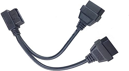 GFFG Câble de Diagnostic OBD2, Voiture 16 Broches OBDII mâle à Deux Femelles Adaptateur de connecteur de câble d'extension Adaptateur Y-Splitter câble d'extension Extension d'outil de Diagnostic