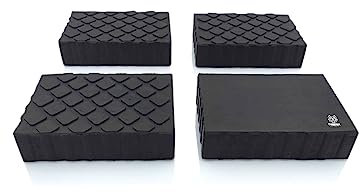 TYGERIX® 4x Tamponi per Ponte Sollevatore 160x120x40 mm | Prodotto Italiano | Tamponi Universali in Gomma Piena ad Alta Resistenza | Per Ponti Sollevatori a Forbice come Corghi Ravaglioli Omcn e altri