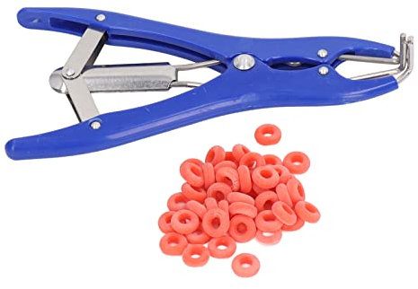 Pince à Castration, Bague De Castration En Acier En Plastique Durable, Design Ergonomique, Rangement Facile, Pince D'amarrage De Queue, Kit D'applicateur D'anneau De Pince à Castration Avec 100 Anneau
