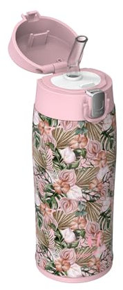 Super Sparrow Edelstahl Trinkflasche mit Strohhalm, Trinkbecher - 350ml - BPA Frei, Auslaufsicher Trinkflaschen kinder, Wasserflasche für Sport, Reisen, Schule