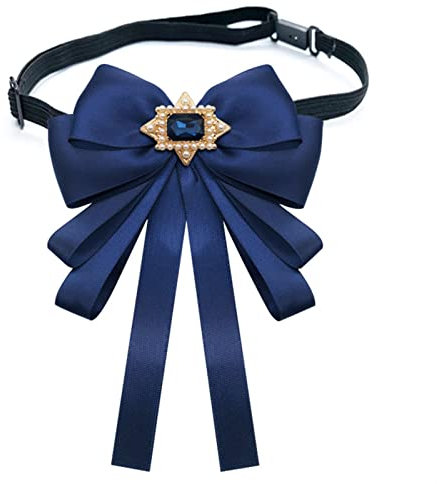 SUNMME Retro-Stoff, Perlenschleife, Brosche, Band, Kristall, Krawatte, Hemdkrawatte, Modeschmuck für Damen, Bekleidungszubehör