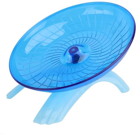 DOITOOL 18cm Diameter Non Run Disc Wheel for Dwarf Hamsters Rodent Toys Pet Exercise Wheel Blue Color