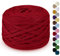 LEREATI 285g T-Shirt Garn zum Häkeln für Körbe, Bändchengarn Polyester Rope, Textilgarn für Häkelkorb Taschen Teppiche Wandbehang Makramee (Rot)