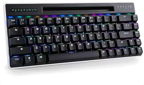 VNIOFSW Clavier de Jeu Filaire, Mini Clavier Ultra-Compact rétroéclairé RVB, Clavier 68 Touches rétroéclairé par LED pour Joueur PC/Mac, dactylo, Voyage Couleur : Blanc